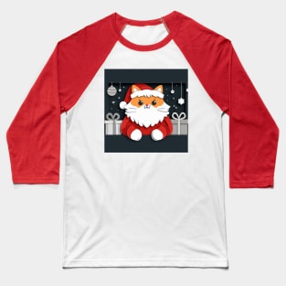 Ginger Santa Cat Baseball T-Shirt